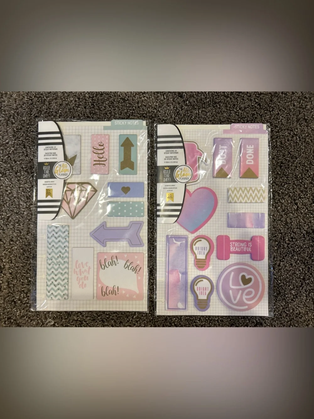 Pastel Sticky Note Set by - Pink, Lavender & Mint